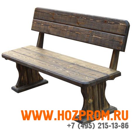 Скамья деревянная со спинкой под старину Московия